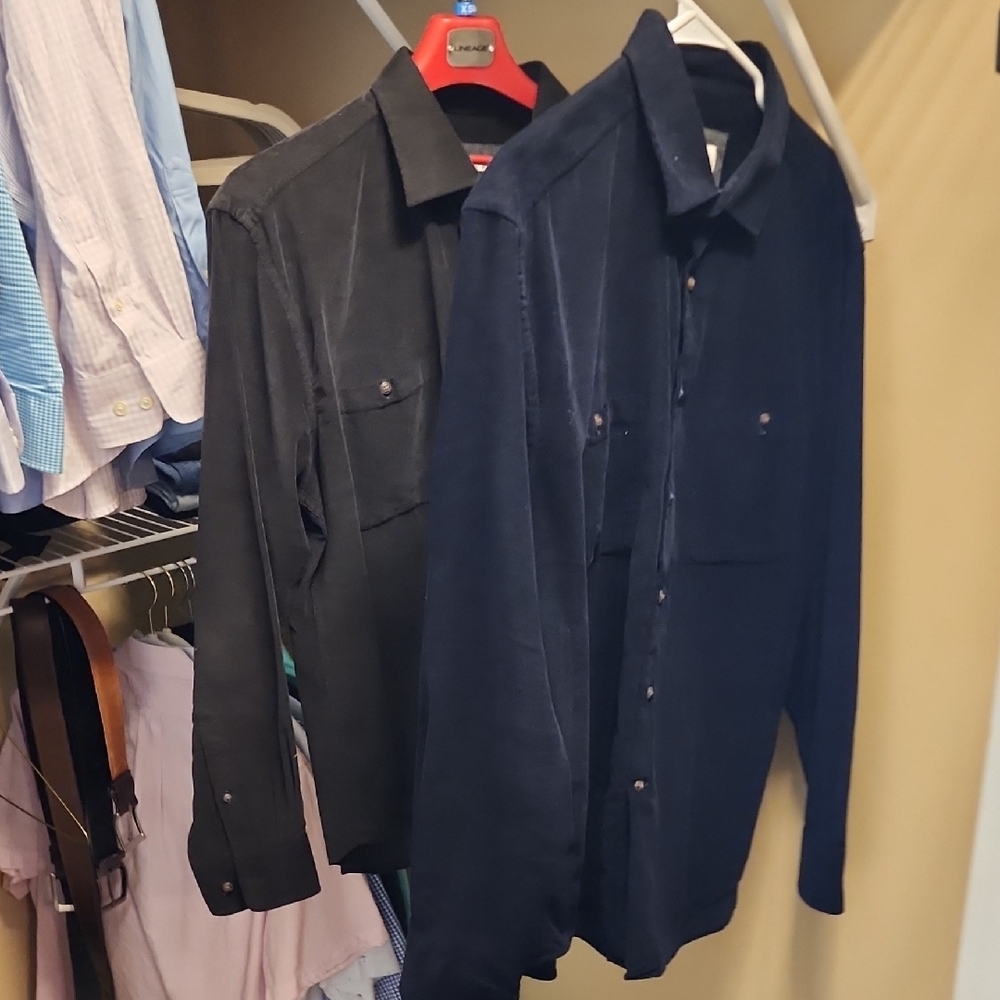 Black and Navy Button-Up Shirts